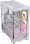 CORSAIR iCUE LINK 3500X RGB Mid-Tower ATX arvutikapp - Karastatud panoraamklaas - Tagurpidi &uuml;hendatav emaplaat - 3x CORSAIR iCUE LINK RX120 RGB ventilaatoriga - valge