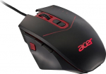 acer Nitro Gaming Mouse 4,200 DPI reguleeritav nelja taseme ja kaheksa nupuga, sealhulgas Burst Fire, LED-valgustus, valikuline kaal (4 x 5 g)) Punane/must