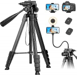 JOILCAN statiivikaamera 81 tolli / 206 cm, Upgrade Gooseneck mobiiltelefoni statiiv koos puldiga ja mobiiltelefoni hoidikuga nutitelefoni jaoks, alumiiniumist statiiv DSLR Canon Nikon, kerge reisistatiiv, kerge reisistatiiv