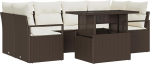 Rantry 7-teiliges Garten-Sofa-Set mit Kissen Braun Poly Rattan Gartenlounge Model3357491