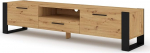 BIM Furniture Nuka TV Lowboard - 200 x 43 x 48 cm Seisev elutoa m&ouml;&ouml;bel, k&auml;epidemevabad frondid, panipaik TV-m&ouml;&ouml;bel - Artisan Oak