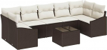 Rantry 8-teiliges Garten Sofa Set mit Kissen Braun Polyrattan Gartenlounge Model3355307