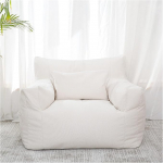 ArtsPavilion Bohnenbeutel Stuhl Cover, Faule Diivanid Deckungsst&uuml;hle Leinenstoff Liege Sitz Sitzbeutel Wohnzimmer Bohnenbeutel Abdeckung, Abnehmbar, Waschanlagen White