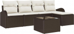 5-teiliges Garten-Sofaset mit Kissen Grau Poly-Rattan Gartenlounge Model3346008