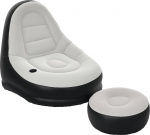 Outsunny T&auml;ispuhutav diivan, t&auml;ispuhutav tool koos jalamiga, &otilde;hksohva koos tassihoidjaga, telkimiseks, koju, helehall, 125 x 100 x 87 cm