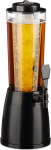 Relaxdays Beer column with tap, 2.5 L, drinks dispenser with cooling, beer tower garden, petrol pump, transparent/black