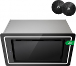 FIREGAS Built-In Cooker Hood Black 52cm - 450m3/h Energy Class A+ 9 Speeds Touch Control LED Strip Extractor Fan Extractor Fan Recirculation with Activated Carbon Filter