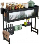 YTBHSHXZ Dish Drying Rack with Carbon Steel Construction, Multifunctional Kitchen Organiser and Storage Rack