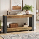 Tribesigns 160cm pikk konsoollaud Sissek&auml;igu diivanilaud diivani taha elutuppa, koridori, esikusse, fuajeesse, rustikaalne pruun ja must