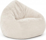 PATCH HOME Cordino Drop Wide Cord Bean Bag - EPS t&auml;idisega p&otilde;randakott - Mugav istumistooli t&auml;iskasvanutele ja lastele - 3 suurust - Stiilne Cord Bean Bag koos t&otilde;mblukuga (kreemikas, L)