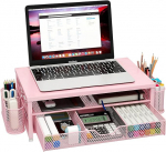 Metallist monitori alus, kontorilaua t&otilde;stuk koos riiuliga, kontori korraldus, laua korraldaja sahtli ja pliiatsihoidjaga, 2-astmeline arvutialus iMacile, PS4-le, PC-le