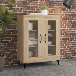Homgoday Sonoma Tammepuust k&uuml;ljepaneel 69,5 x 34 x 90 cm puitmaterjalist k&uuml;lgkapp hoiukapp s&ouml;&ouml;gitoa elutoa esikusse ja k&ouml;&ouml;ki kodukontori m&ouml;&ouml;bel buffet kapp Type8 m&ouml;&ouml;bel