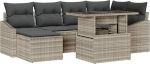 7-teiliges Garten-Sofa-Set mit Kissen in Hellgrau aus Poly Rattan Gartenlounge Model3349038