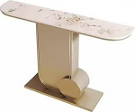 Konsolentische f&uuml;r den Eingangsbereich, moderner Eingangstisch, Flurtisch aus Kunstmarmor, mit Sofatisch mit Metallrahmen, f&uuml;r Wohnzimmer, Flur, Eingang