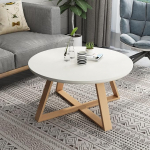Skandinavische moderne runde Couchtische, 1/2er-Set, Nisttische f&uuml;r Wohnzimmer & Schlafzimmer, einfache Montage, stilvolles Wei&szlig; & Rosa, 70 x 70 x 45 cm
