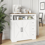 Lai k&ouml;&ouml;gikapp t&ouml;&ouml;tasapinnaga, Sideboard 100 x 40 x 105 cm, valge buffeekapp 3 sahtli ja 2 uksega, k&ouml;&ouml;gibuffee reguleeritavate riiulitega elutuppa, k&ouml;&ouml;ki, s&ouml;&ouml;gituppa