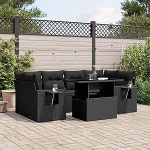Garten-Sofagarnitur Ecksofa Schwarz PE-Rattan 62x62x69cm - UV-best&auml;ndig, modulares Design, f&uuml;r Terrasse und Innenhof Model3267755