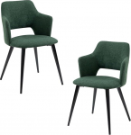 MEUBLE COSY S&ouml;&ouml;gitoa toolid 2-st k&ouml;&ouml;gitoolist koosnev komplekt Polsterdatud toolid k&auml;etugedega Kangast elutoa tool metallist jalad