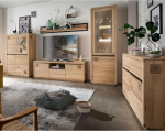 Elutoakomplekt 5-osaline Highboard Vitriinkapp Sideboard Lowboard seinariiul Modernne massiivne tammepuit