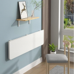 Seinale paigaldatav kokkupandav t&ouml;&ouml;laud - ripplaud kontorisse, k&ouml;&ouml;ki, magamistuppa, pesuruumi - massiivpuidust, ruumi s&auml;&auml;stev disain (80 x 30 cm)