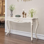 Kitsas konsoollaud - kaasaegne fuajeelaud kuldse aktsendiga, 120cm pikk diivanilaud esikusse, stiilne dekoratiivne laud elutuppa ja esikusse