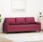 3-kohaline diivan Diivan Lounge diivan L&otilde;&otilde;gastav diivan K&uuml;lalisdiivan Polsterdatud diivan Elutoa diivan Relax diivan magamistuppa K&uuml;lalistetuba Veinipunane 180 cm Velvet