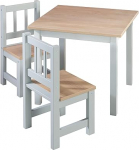 roba 'Woody' Children's Furniture Set - 2 Children's Chairs and 1 Table - Furniture for Children in Wood Decoration and Taupe