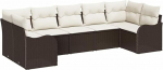 Gartensofa-komplekt Braun Poly-Rattan Gartenm&ouml;bel Model3345848