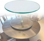 &Uuml;mmargune l&auml;bipaistev lauaplaat,&uuml;mmargune lauaklaas, DIY klaasist laudlinad,&uuml;mmargune klaasist kuju,k&otilde;rge kandev&otilde;ime,60cm 65cm 68cm 70cm