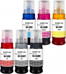 LAIPENG GI-53 GI53 tindid &uuml;hilduvad PIXMA G550 G650 printeritega GI-53 BK GI-53BK GI-53C GI-53M GI-53Y GI-53GY GI-53R 6-v&auml;rviline multipakett (must ts&uuml;aane-magenta-kollane-hall-punane)