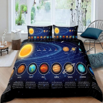 Loussiesd P&auml;ikeses&uuml;steem Laste voodipesu 135 x 200 cm Poisid T&uuml;drukud Galaktika Galaktika Kosmos Pajalapitekkide komplekt Teismelised Universum Planeedid Voodipesu komplekt Astronoomia Dekoratiivsed 2 tk 100% mikrofiiberist