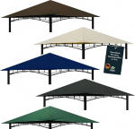 freigarten.de Asenduskatus Gazebo 3 x 3 m liivaga Antiik Gazebo veekindel materjal: Panama PCV Soft 370 g/m&sup2; ekstra tugev mudel 3 (pruun).