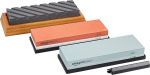 Amazon Basics Whetstone Set for Knife Sharpening with Water, Two Sided Whetstones with 400/1000 and 3000/8000 Grit, Bamboo Base, Black/Grey, 22.5 x 15.2 x 7.3 cm