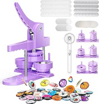 Button Maker m&auml;rkide masin 58 + 32 + 25 mm vajutage DIY nupu pressimismasinat Zimiking Pin m&auml;rkide valmistamise komplekt 300 plastist nupuosa ja ringl&otilde;ikuriga peo ja kingituste jaoks