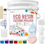 Valupulber valge - 1,4 kg keraamiline kipsipulber algajate komplekt koos komplektsete tarvikutega, DIY kastmissari k&auml;sit&ouml;&ouml;liste loomingulistele projektidele, reljeefne valupulber, modelleerimine, veega segatud aktiveeritud