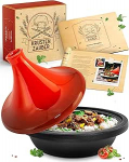 KRUSTENZAUBER Tajine Pot 2-4 inimesele - K&otilde;rge kvaliteediga 27 cm malmist Tagine Oriental - Tagine Induktsioon ja ahju ohutu, Tagine Pot, Maroko Tajin, Tachine, Tagine, Tahini, Tagines, Tahin