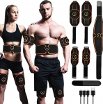 Zhailyn Muscle Stimulator, EMS Abdominal Trainer, Electric Muscle Toner, Home Fitness Belt, Portable Fitness Trainer for Arm and Leg, 8 Modes + 19 Gears, USB Charging (No Gel Pads Needed)