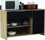 Demeyere Kitchen Unit, melamine Brown/Black, 123 x 40 x 89.2 cm (LxWxH)