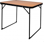 AKTIVE High Folding Table, 80 x 60 x 67 cm, Tilt Protection, Steel Frame, MDF Table Top in Bamboo Look, Carry Handle, Camping, Beach, Garden Tables (63017)