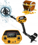 HIUYRFS Metal Detectors High Accuracy Metal Detector Waterproof Gold Detector Height Adjustable 78-108 cm with 25 cm Search Coil and Headphone Jack 20 cm Max Depth for Children and Adults