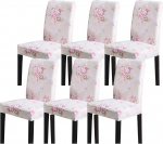 Celevingne Stuhlhussen f&uuml;r Esszimmerstuhl, Stretch, weiches Spandex, abnehmbar, waschbar, Stuhlhussen f&uuml;r Esszimmer, Hotel, Zeremonie (rosa Rose, 6)