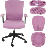 Tallew 4-teiliges B&uuml;rostuhlhussen-Set, Computer-Schutz, dehnbar, Stuhlbez&uuml;ge, Schreibtischstuhl, Armlehnenbez&uuml;ge, Schonbez&uuml;ge, B&uuml;rokissen, R&uuml;ckenlehne f&uuml;r Drehst&uuml;hle (Hellviolett)