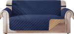 HOMERILLA Reversible Two Seater Covers, Couch Covers for 2 Pillows, Couch, Sofa, Couch Protector, Two Seater Covers for Dogs (Oversized Two Seater, Navy Blue)
