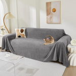 MEETSKY Sofabezug f&uuml;r 3 Kissen, kratzfeste Sofabez&uuml;ge, waschbar, Couchschutz, Sektionalcouchbez&uuml;ge f&uuml;r Hunde, weich, L-Form, Sofa-Schonbezug f&uuml;r Haustiere und Kinder, 231,1 x 340,4 cm, Grau