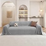 CYCMACO Couch&uuml;berz&uuml;ge f&uuml;r Hunde, 198,1 x 299,7 cm, waschbare Sofabez&uuml;ge f&uuml;r 3 Kissen, L-f&ouml;rmiger Couchbezug, vielseitig verwendbar, rutschfeste Sofa-Schonbez&uuml;ge f&uuml;r Wohnzimmer, Couchbezug, Hellgrau
