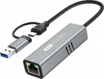 5G USB 3.2 Ethernet adapter koos RTL8157, 2 in 1 USB A Type C kuni 5Gbps v&otilde;rgukaart, RJ45 LAN konverter PC, s&uuml;learvuti, Windows, Mac, OS, Linux (5Gbps n&otilde;uab Type-C >3.2)