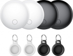 Bluetoothi v&otilde;tmeotsija, 4i pakett, nutikas silt, mis &uuml;hildub Apple'i rakendusega Where is App (ainult iOS), Air Tracker Tag v&otilde;tmete / pagasi / kohvri / rahakoti jaoks, IP68 veekindel, vahetatav aku