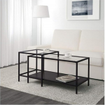 Ikea Vittsjo 802.153.32 pesaplaadid, 2-osaline komplekt, must/pruun, klaas, suurus 35 3/8 x 19 5/8 tolli