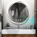 60cm &uuml;mmargune LED-vannitoa peegel, udususevastane edevuspeegel seinale paigaldatud topelt puutetundlik seinapeegel koos timmitava valgustusega 3 v&auml;rviga