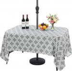 Eternal Beauty Ristk&uuml;likukujuline laudlina siseruumides / v&auml;ljas pritsmekindel laudlina koos vihmavarju augu ja t&otilde;mblukuga terrassil aiapidu ja grillimiseks 52x70 tolli (132x178 cm) t&otilde;mblukuga Hall